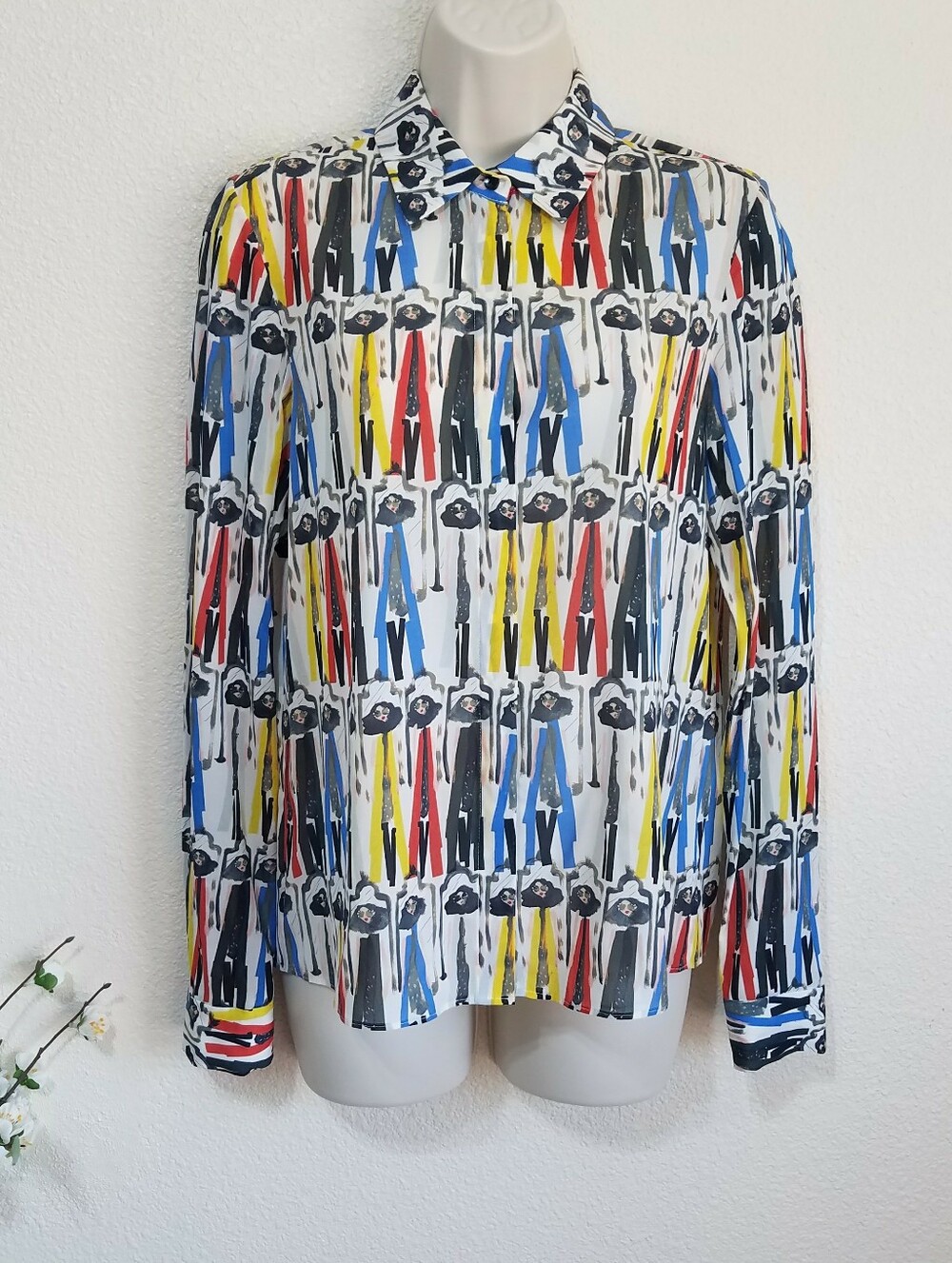 Alice + Olivia Willa Donald Robertson Silk Button Down